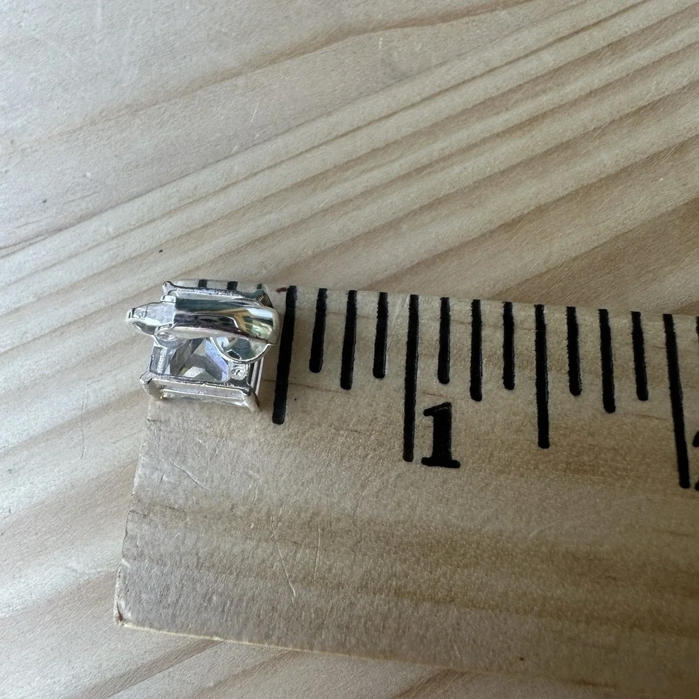 VTG MWS Mark Wasserman Samara Clip Earrings Cubic‎ Zirconia 925 Sterling 6.7g